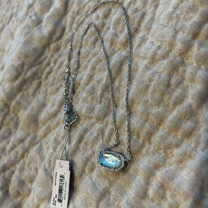 New with Tags Kendra Scott necklace. Silver and light blue.